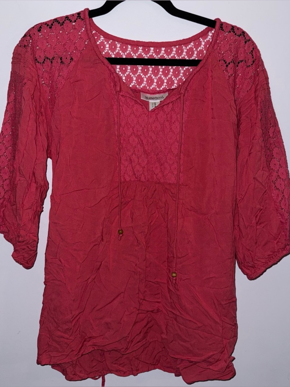 Motherhood maternity size medium pink quarter length sleeve top